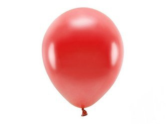 BALONY ECO 30 cm METAL. CZERWONY 10 szt
