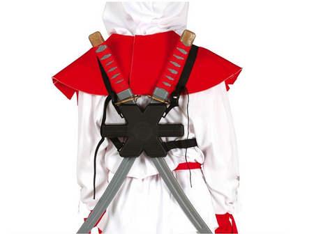 2 SHOULDER SAMURAI SWORDS 55 CM