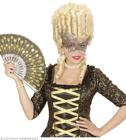 MASKA KORONKA AŻUROWA SREBRNA