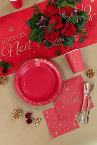 KUBECZKI CZERWONE PAPIEROWE ZŁOTE GWIAZDKI 270 ML 10 SZT