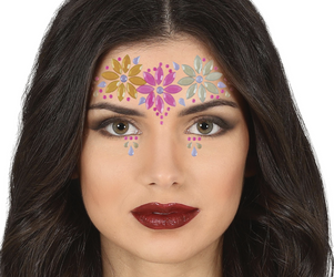 KLEJNOTY NA TWARZ NEONOWE KWIATKI SAMOPRZYLEPNE
