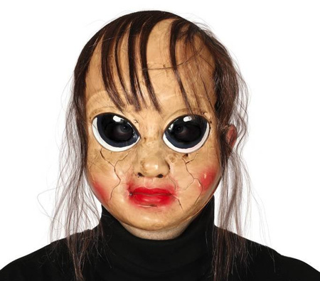 MASKA ZEPSUTA LALKA Z WŁOSAMI