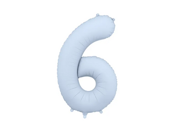 BALON FOLIOWY 6 CYFRA 86 CM MGLISTY NIEBIESKI