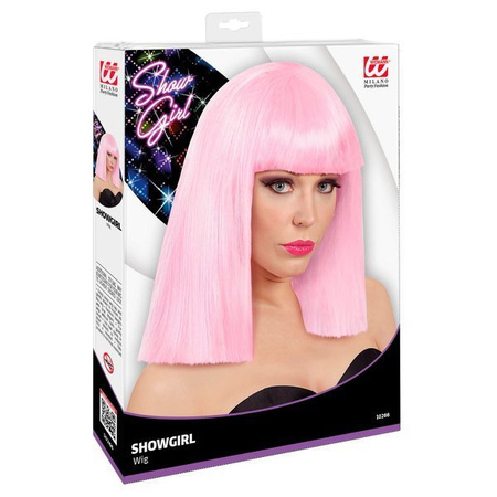 PERUKA SHOWGIRL JASNORÓŻOWA FUKSJA