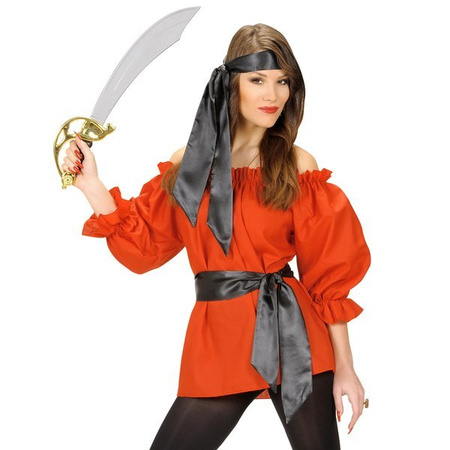 CZERWONA KOSZULA PIRATKI DAMSKA 