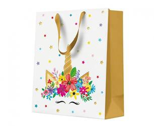 TORBA PAPIEROWA JEDNOROŻEC 20 X 25 X 10 CM, 1 SZT.