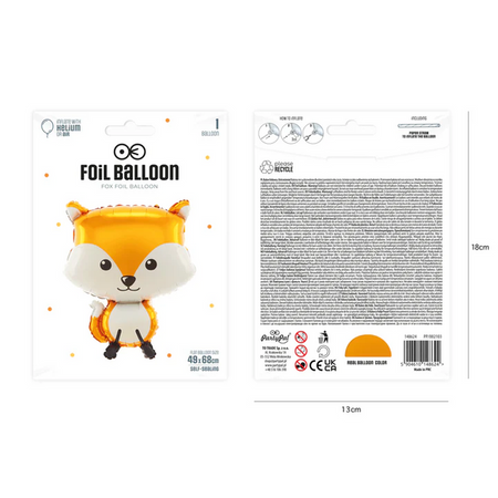 BALON FOLIOWY LISEK 49X68 CM LEŚNI PRZYJACIELE