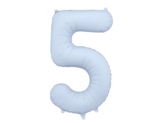 BALON FOLIOWY 5 CYFRA 86 CM MGLISTY NIEBIESKI