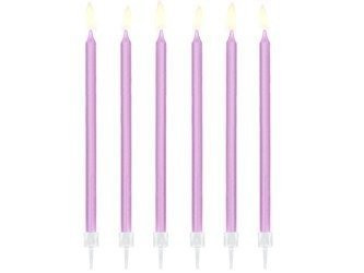 ŚWIECZKI URODZINOWE LILIOWE 14 CM, 12 SZT