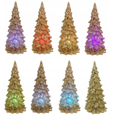 CHOINKA ŚWIECĄCA ZŁOTA BROKATOWA 12 CM