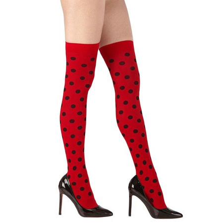 ZAKOLANÓWKI CZERWONE W CZARNE KROPKI BIEDRONKA