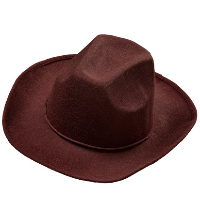 KAPELUSZ KOWBOJA GŁADKI BRĄZ