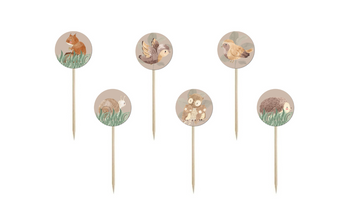 PIKERY NA TORT LEŚNE ZWIERZĄTKA 6 SZT