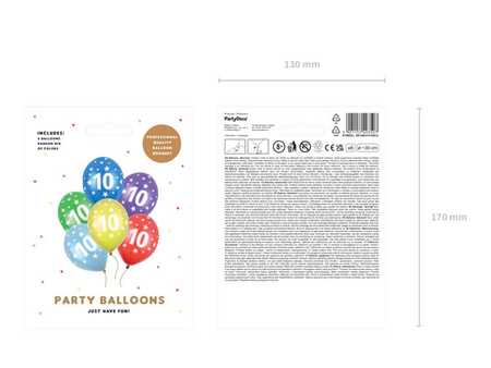 BALONY LATEKSOWE 30CM 10TH BIRTHDAY
