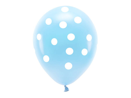 BALONY PASTELOWE BŁĘKITNE W BIAŁE KROPKI