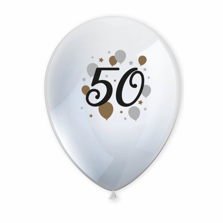 BALONY LATEKSOWE 50 URODZINY 30 CM 6 SZT
