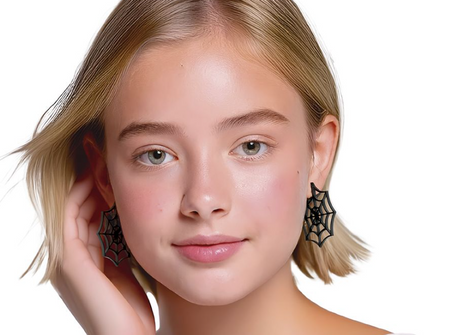 KOLCZYKI PAJĘCZYNY CZARNE 