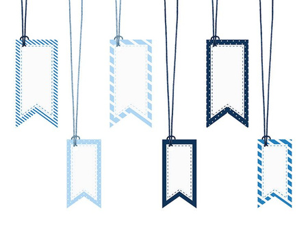 Zawieszki dekoracyjne, 4,3 x 9cm, 3,5 x 7cm (1 op. / 6 szt.)