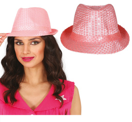 KAPELUSZ FEDORA RÓŻOWY