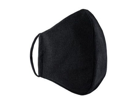 Maska bawełniana higieniczna z jonami srebra wielokrotnego użytku, czarny, dla dorosłych