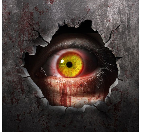 NAKLEJKA ŚCIENNA DEKORACYJNA OTWÓR Z OKIEM 16X16 CM