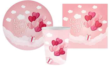 ZESTAW SERDUSZKA TALERZYKI+KUBECZKI+SERWETKI