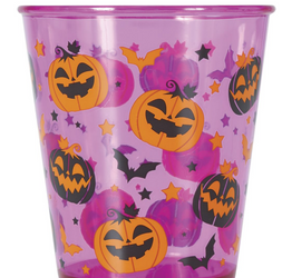 KUBEK PLASTIKOWY FIOLETOWY HALLOWEEN 10 CM