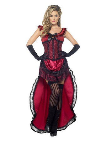 STRÓJ TANCERKA BURLESKA CZERWONO-CZARNA
