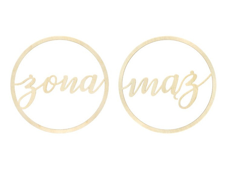 Zawieszki dekoracyjne Żona Mąż, 38cm (1 karton / 10 op.) (1 op. / 2 szt.)