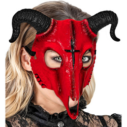 MASKA ROGATA BESTIA CZERWONA HALLOWEEN