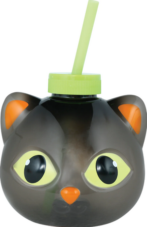 KUBEK KOT ZE SŁOMKĄ 17 CM HALLOWEEN