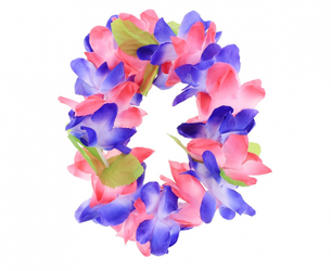 OPASKA HAWAJSKA DUŻE FIOLETOWO-RÓŻOWE KWIATY