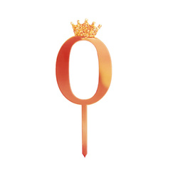 TOPPER NA TORT CYFERKA 0 ZŁOTA 11 CM