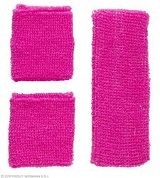 ZESTAW RÓŻOWYCH OPASEK ŚCIĄGACZY LATA 80