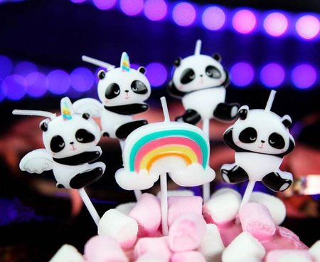 ŚWIECZKI PIKERY PANDA 5 SZT