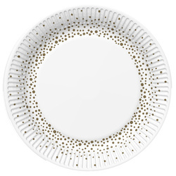 BIAŁE TALERZYKI ZŁOTE KROPKI 18 CM