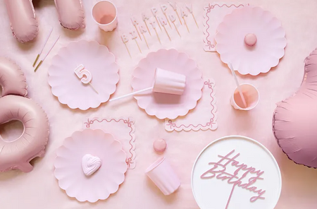 ŚWIECZKI URODZINOWE GŁADKIE RÓŻ 14 CM 12 SZT