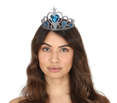 TIARA SREBRNO NIEBIESKA Z SERCEM