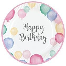TALERZYKI HAPPY BIRTHDAY PASTEL 23 CM