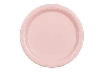 TALERZYKI PAPIEROWE JASNY RÓŻOWY 23 CM 6 SZT
