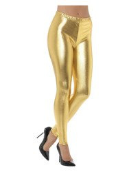 LEGGINSY METALICZNE ZŁOTE