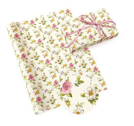 PAPIER PREZENTOWY BIAŁY W KWIATKI 70x200 CM