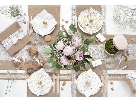 BIEŻNIK JUTOWY Z KORONKĄ 28X275 CM