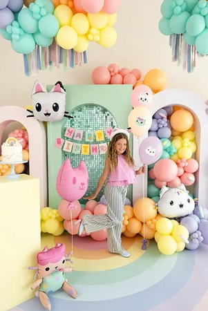 BALONY LATEKSOWE KOCI DOMEK GABI 6 SZT 30 CM 