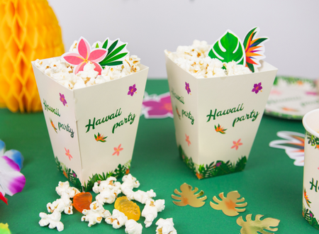 PUDEŁKA NA POPCORN HAWAII PARTY 6 SZT
