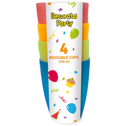 KOLOROWE KUBKI 200 ML 4 SZT