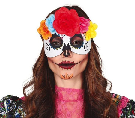 MASKA LA CATRINA Z KWIATAMI 