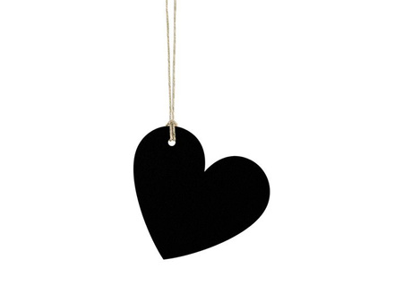 ZAWIESZKI SERCA CZARNE 5 x 4,5CM 10 SZT.