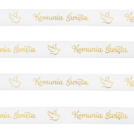 TASIEMKA WSTĄŻKA SATYNOWA BIAŁA KOMUNIA 20 M