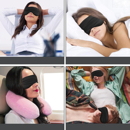 OPASKA NA OCZY DO SPANIA ZESTAW Z ZATYCZKAMI I WORECZKIEM